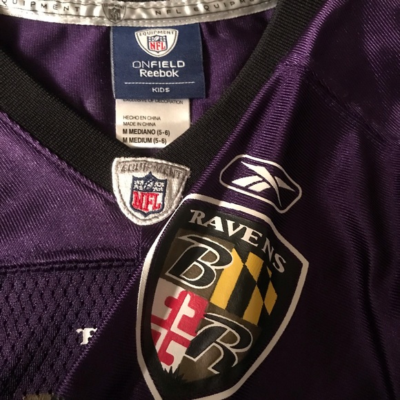 💰 3 for $25 🏷 Kids Rebook Screened Print #5 Joe Flacco Jersey M - Picture 8 of 8